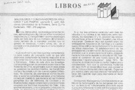 Maloqueros y conchavadores en araucanía y las pampas  [artículo] Rolf Foerster S.