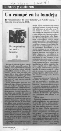 Un canapé en la bandeja  [artículo] Carlos Iturra.