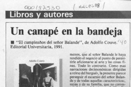 Un canapé en la bandeja  [artículo] Carlos Iturra.