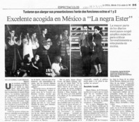 Excelente acogida en México a "La negra Ester"  [artículo] Hugo Gómez Contreras.