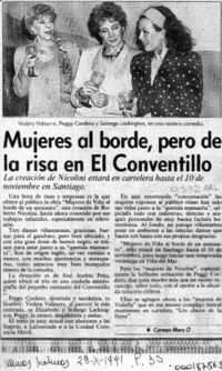 Mujeres al borde, pero de la risa en El Conventillo  [artículo] Carmen Mera O.