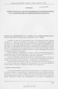 Manual de introducción a la teoría de la comunicación social  [artículo].