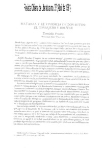 Matanza y re-vivencia de dos mitos; el consejero y Bolívar