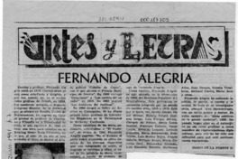 Fernando Alegría  [artículo] Darío de la Fuente D.