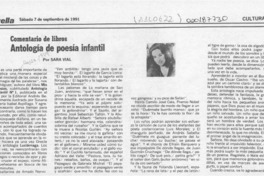 Antología de poesía infantil  [artículo] Sara Vial.