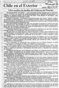 Libro analiza las huellas del gobierno de Pinochet  [artículo].