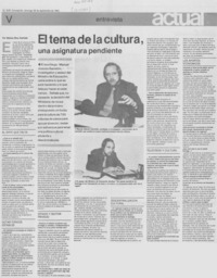 El tema de la cultura, una asignatura pendiente