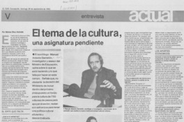 El tema de la cultura, una asignatura pendiente