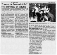 "La Casa de Bernarda Alba" será estrenada en octubre