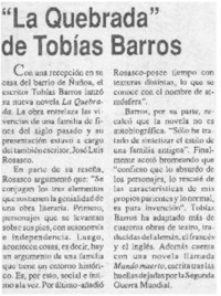 "La Quebrada" de Tobías Barros