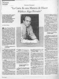 "La carta es una manera de hacer público algo privado"