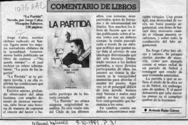 La partida  [artículo] Antonio Rojas Gómez.