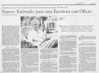 Nuevo estímulo para una escritora con oficio  [artículo] Maite Armendáriz Azcárate.