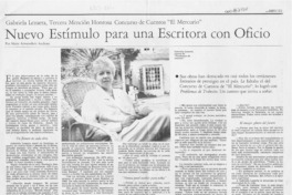 Nuevo estímulo para una escritora con oficio  [artículo] Maite Armendáriz Azcárate.