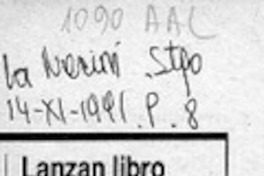 Lanzan libro de educación sexual juvenil  [artículo].