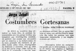 Costumbres cortesanas  [artículo] José Vargas Badilla.