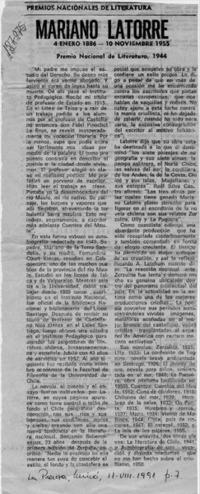 Mariano Latorre  [artículo].