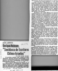 "Semblanza de 50 escritores chileno israelitas"  [artículo] José Arraño Acevedo.