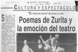 Poemas de Zurita y la emoción del teatro  [artículo].