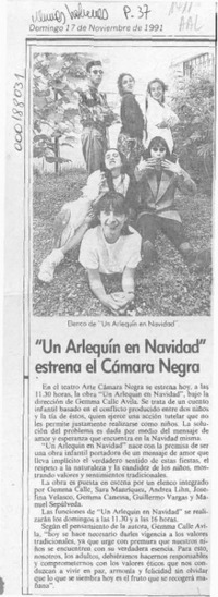 "Un Arlequín en Navidad" estrena el Cámara Negra  [artículo]