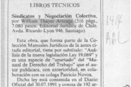 Sindicatos y negociación colectiva  [artículo] Osvaldo Torres-Ahumada.