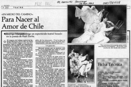 Para nacer al amor de Chile  [artículo].