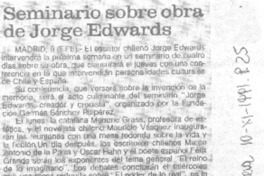 Seminario sobre obra de Jorge Edwards