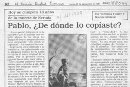 Pablo, de dónde lo copiaste?  [artículo] Verónica Foxley y Beatriz Monreal.