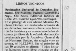 Declaración universal de derechos humanos  [artículo] Osvaldo Torres-Ahumada.