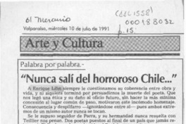 "Nunca salí del horroroso Chile -- "  [artículo] Marcelo Novoa.