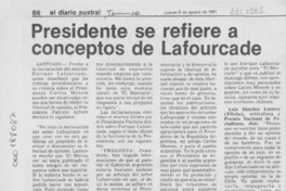 Presidente se refiere a conceptos de Lafourcade  [artículo].