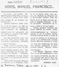 Adiós, Manuel Francisco