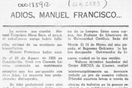 Adiós, Manuel Francisco