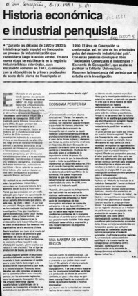 Historia económica e industrial penquista  [artículo] A. M.