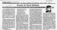 Poesía de Raúl Mellado  [artículo] Marino Muñoz Lagos.