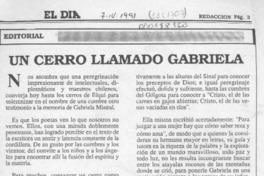 Un Cerro llamado Gabriela  [artículo].
