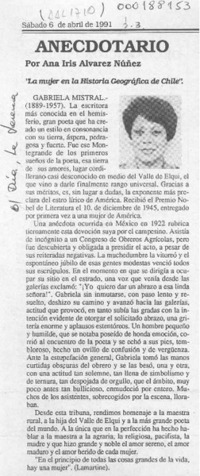 Anecdotario  [artículo] Ana Iris Alvarez Núñez.
