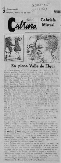 En pleno valle de Elqui  [artículo].