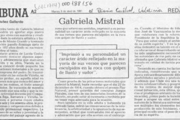 Gabriela Mistral  [artículo] Jorge Muñoz Gallardo.