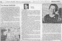 La eterna Gabriela  [artículo] Gabriel Venegas.