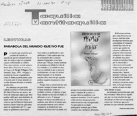 Parábola del mundo que no fue  [artículo] Carlos Orellana.