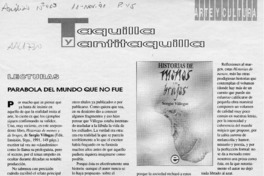 Parábola del mundo que no fue  [artículo] Carlos Orellana.