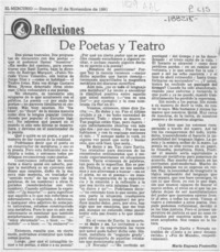 De poetas y teatro  [artículo] María Eugenia Fontecilla.