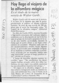 Hoy llega El viajero de la alfombra mágica : [artículo].