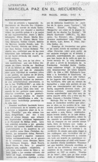 Marcela Paz en el recuerdo  [artículo] Miguel Angel Díaz A.
