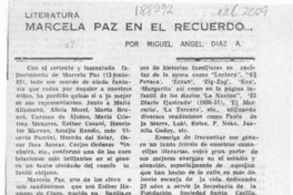 Marcela Paz en el recuerdo  [artículo] Miguel Angel Díaz A.
