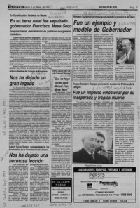 Fue un ejemplo y modelo de gobernador  [artículo] Homero Gutiérrez.