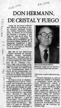 Don Hermann, de cristal y fuego  [artículo].