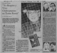 Gonzalo Rojas, "Yo respiro y vivo chilenamente en todas partes"  [artículo] María Elena Aguirre.