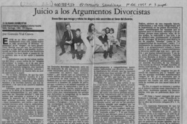 Juicio a los argumentos divorcistas  [artículo] Gonzalo Vial Correa.